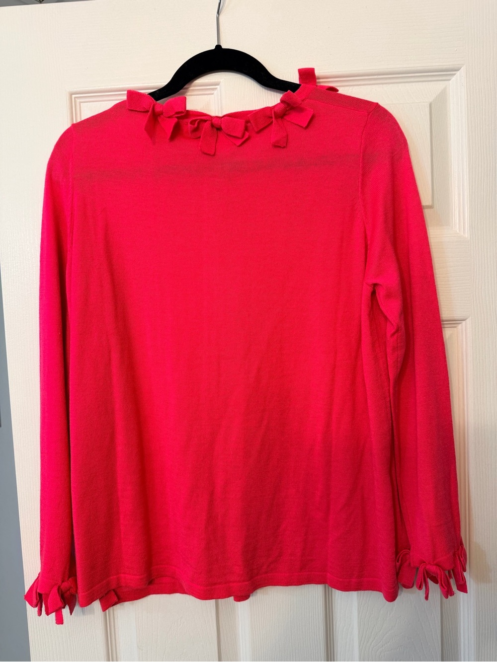 Gretchen Scott Designs Vibrant Hot Pink Button-Down Top with Floral Collar - Picture 6 of 6